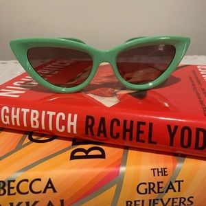 Green cat-eye ASOS glasses. Never been worn. Plastic but they look + feel nice.